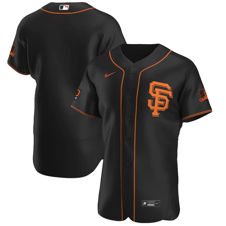 Mens San Francisco Giants Nike Black Alternate Authentic Team MLB Jerseys